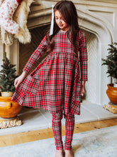 Fitted Ribbed Dress - Merry Plaid